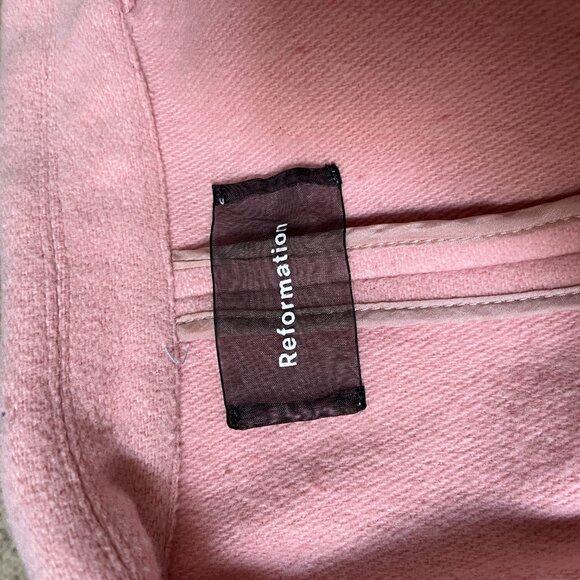 Reformation Dusty Rose Wrap Coat | Wool-Blend Midi | Size M - Picture 6 of 7